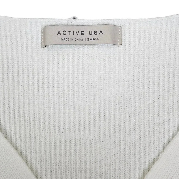 Active USA cropped long sleeve sweater‎ size S White - Picture 5 of 6